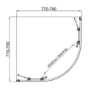 800mm Chrome 6mm Glass Quadrant Shower Enclosure with Shower Tray - Carina