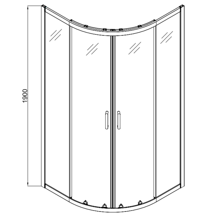 GRADE A1 - Chrome 900x900mm 6mm Quadrant Shower Enclosure - Carina