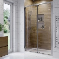 Chrome 1200mm Sliding Shower Door 6mm Glass - Carina Chrome 1200mm Sliding Shower Door 6mm Glass - Carina