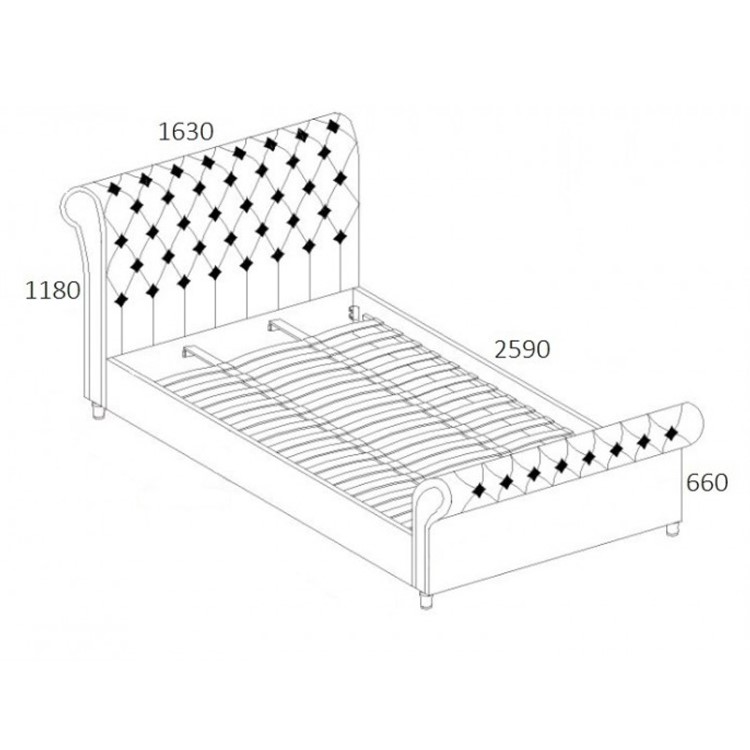 Birlea Castello Upholstered Steel Kingsize Bed 