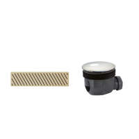 GRADE A1 - Linear 90mm Waste Pack with Brushed Brass Grill - Cascade