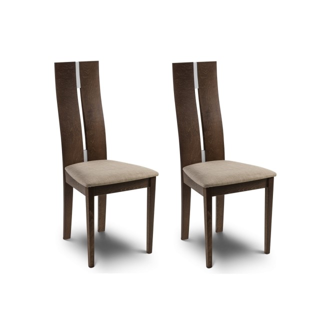 Julian Bowen Pair of Chelsea Dining Chairs with Walnut Finish