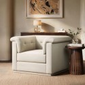 CBB002 Cream Chenille Armchair - Caleb 