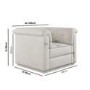 Cream Chenille Armchair - Caleb 