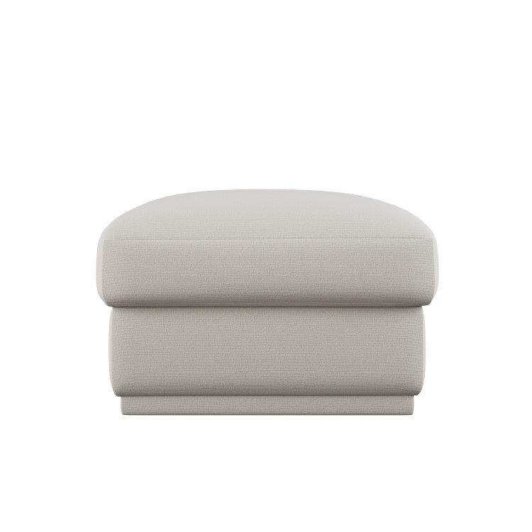 Cream Chenille Ottoman Storage Footstool - Caleb
