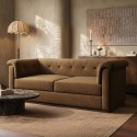 CBB004 Brown Chenille 3 Seater Sofa - Caleb 