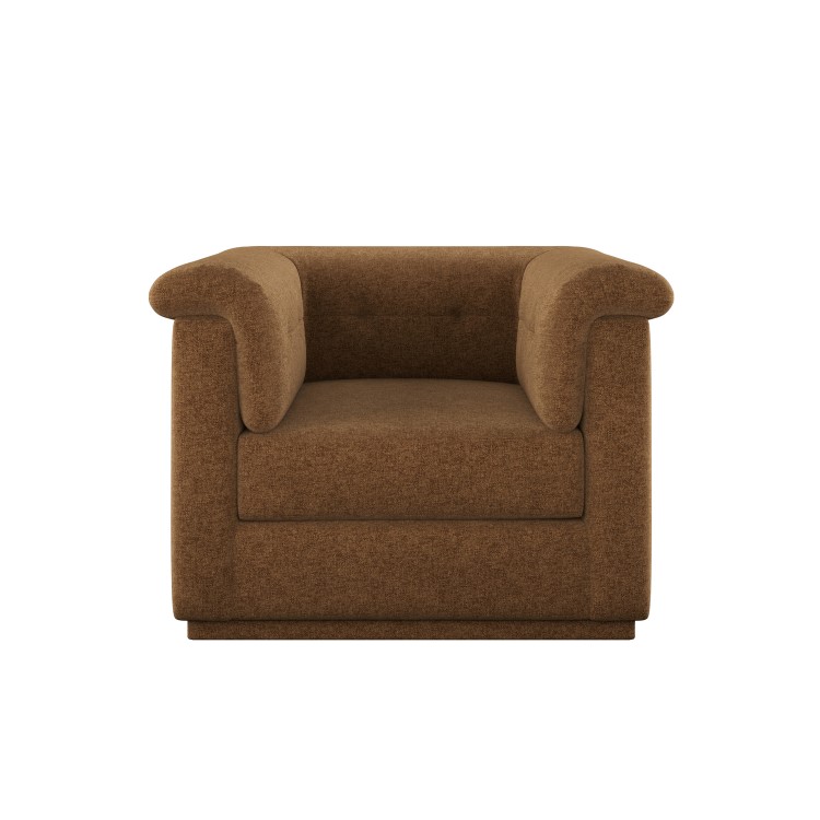 Brown Chenille Armchair - Caleb 