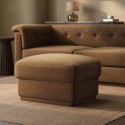 CBB006 Brown Chenille Ottoman Storage Footstool - Caleb 