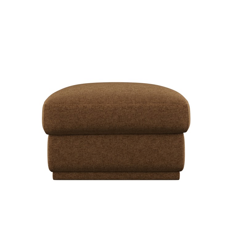 Brown Chenille Ottoman Storage Footstool - Caleb 