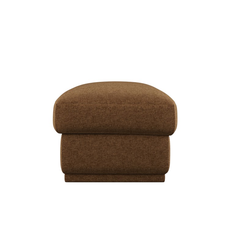 Brown Chenille Ottoman Storage Footstool - Caleb 