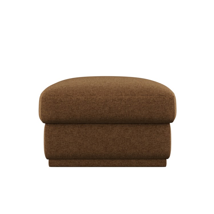 Brown Chenille Ottoman Storage Footstool - Caleb 