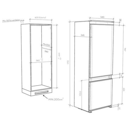 Candy 233 Litre 70/30 Integrated Fridge Freezer