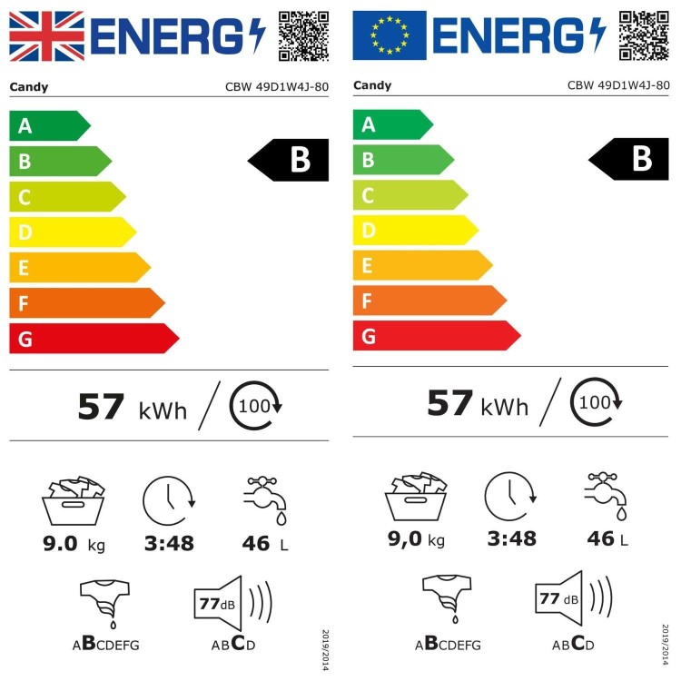 Candy Smart 9kg 1400rpm Integrated Washing Machine - White