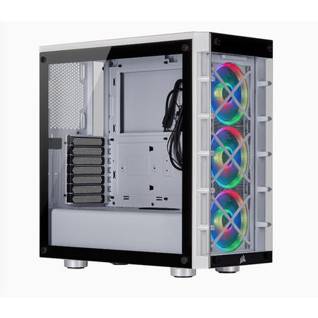 Box Opened Corsair ATX iCUE 465X White Window RGB