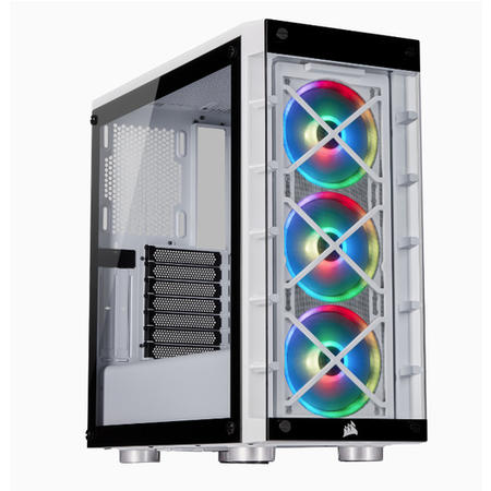 Box Opened Corsair ATX iCUE 465X White Window RGB