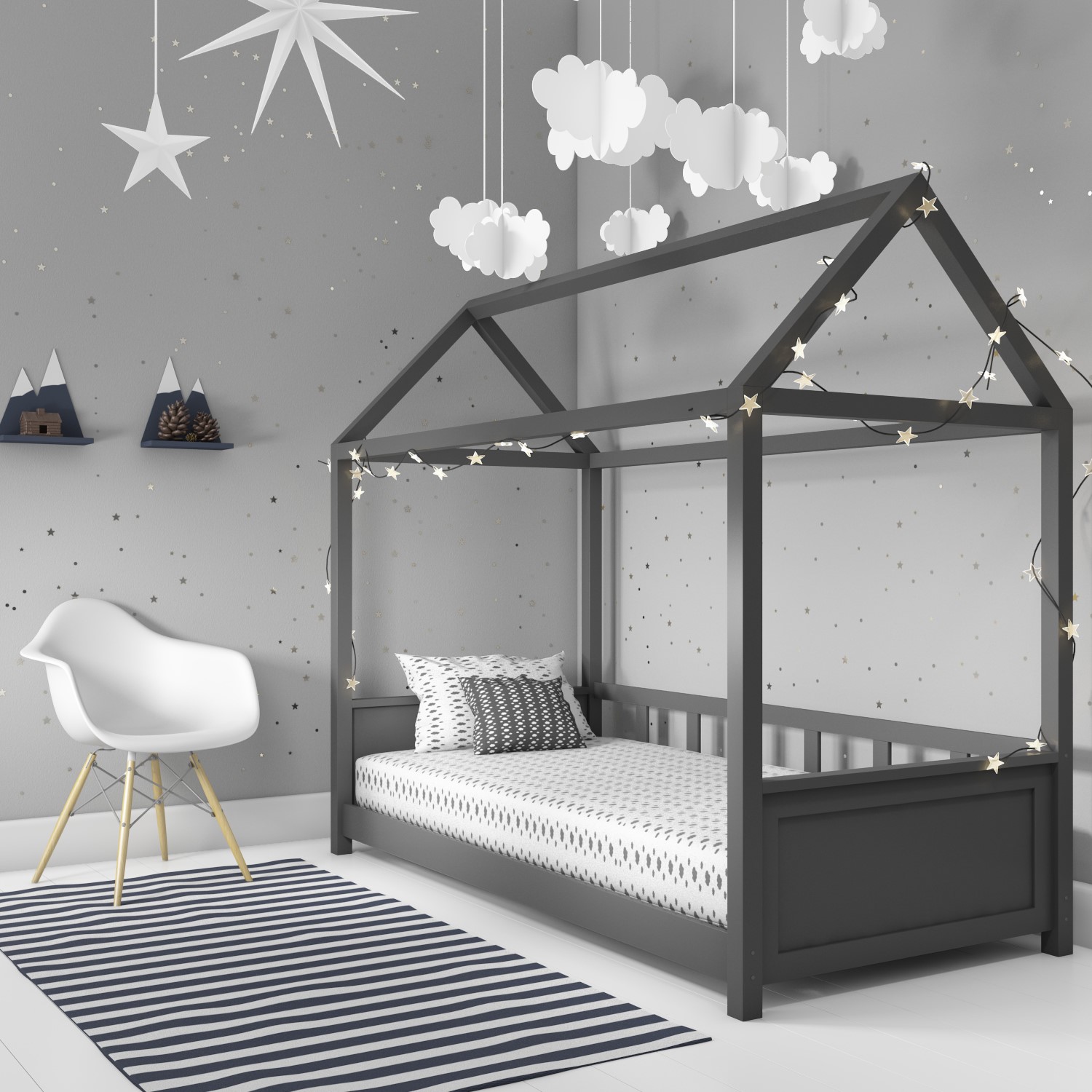 kids single house bed