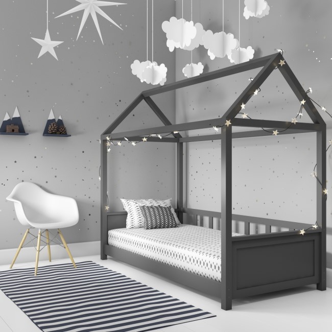 Coco Kids House Bed Frame in Anthracite Grey