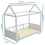 Coco Kids House Bed Frame in Light Grey