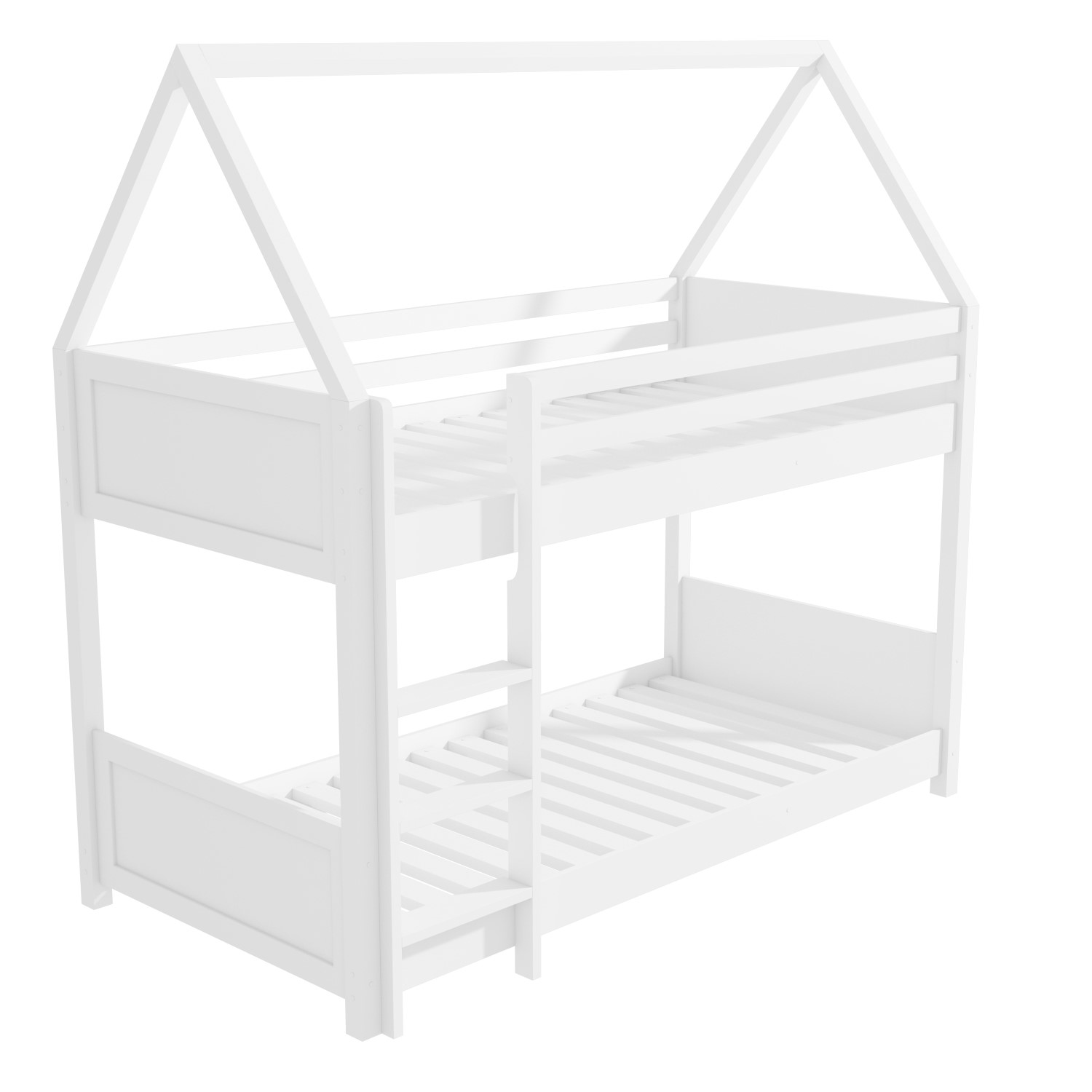 White Wooden House Bunk Bed Coco, Coco Bunk Bed