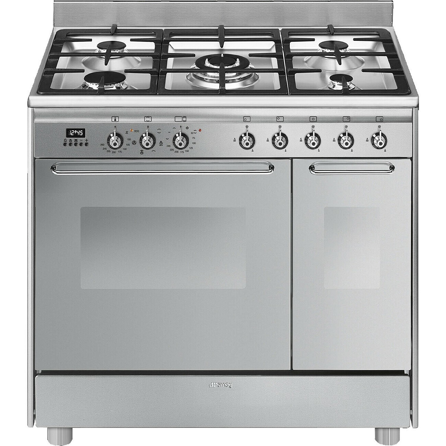 Smeg CC92MX9 90cm Dual Fuel Range Cooker, A Energy Rating, Stainless Steel