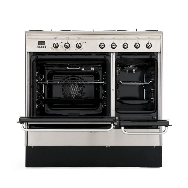 Refurbished Smeg Cucina CC92MX9 90cm Dual Fuel Range Cooker Stainless Steel