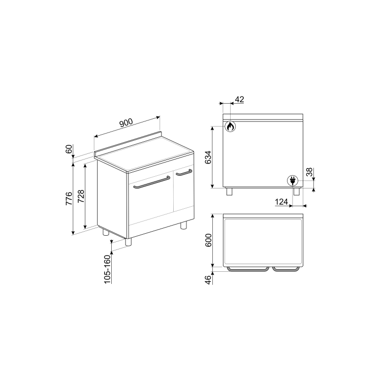 Smeg Cucina 90cm Dual Fuel Range Cooker - Stainless Steel
