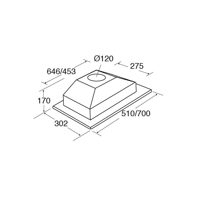 CDA CCA71SI 700mm Wide Canopy Cooker Hood - Silver