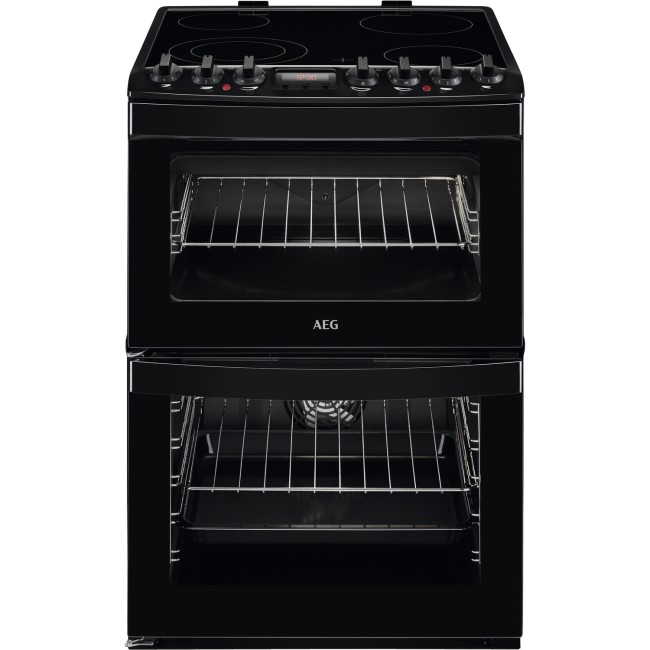AEG 60cm Double Oven Electric Cooker - Black