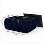 Small Rectangle Navy Velvet Ottoman Coffee Table - Clio