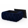 Small Rectangle Navy Velvet Ottoman Coffee Table - Clio