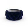 Navy Ottoman Coffee Table with Glass Top - Clio