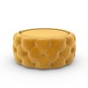 Large Round Mustard Velvet Ottoman Pouffe - Clio