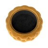 Large Round Mustard Velvet Ottoman Pouffe - Clio