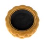 Large Round Mustard Velvet Ottoman Pouffe - Clio