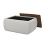 Rectangular Beige Upholstered Coffee Table with Storage - Clio