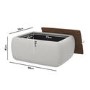 Rectangular Beige Upholstered Coffee Table with Storage - Clio