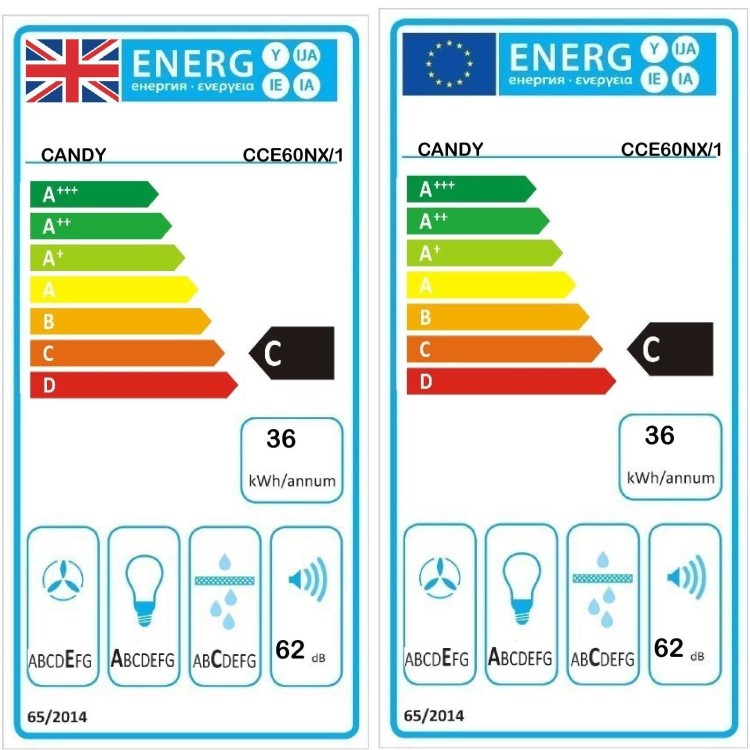 Candy 60cm Chimney Cooker Hood - Stainless Steel