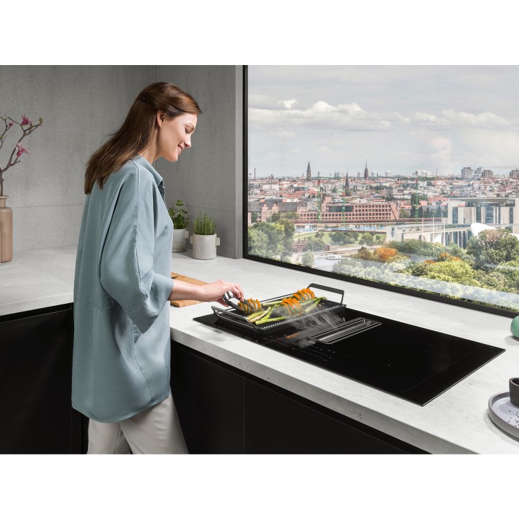 Refurbished AEG 8000 Series CCE84751FB 83cm 4 Zone Venting Induction Hob Recirculation Only