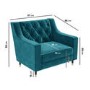 Buttoned Velvet Armchair in Petrol Blue - Cole