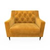 Buttoned Velvet Armchair in Mustard - Cole
