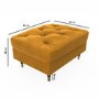 Mustard Velvet Chesterfield Footstool - Cole