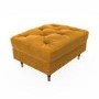 Mustard Velvet Chesterfield Footstool - Cole