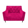 Hot Pink Velvet Armchair with Button Detail - Cole