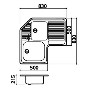 1 ¾ Bowl Chrome Stainless Steel Kitchen Sink with Right Hand Drainer - CDA