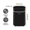 electriQ 12L Low-Energy Quiet Anti Bacterial Dehumidifier and HEPA Air Purifier - Black