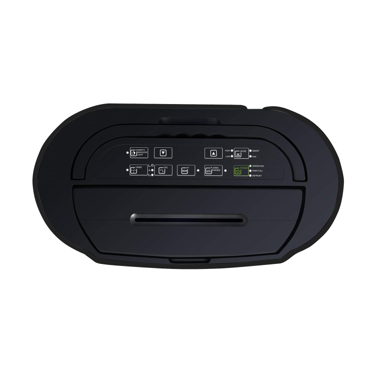 Refurbished electriQ 12 litre Low Energy Premium Black Dehumidifier for up to 3 bed house with Digital Humidistat and UV Plasma Air Purifier