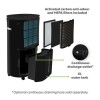 electriQ 12L Low-Energy Quiet Anti Bacterial Dehumidifier and HEPA Air Purifier - Black