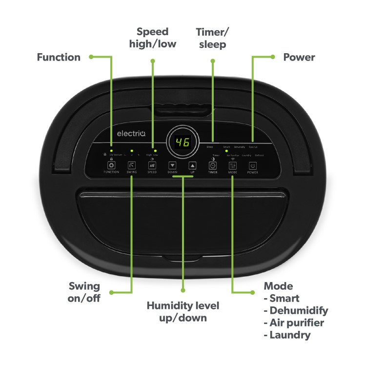 electriQ Premium 12L Low-Energy Quiet Laundry Dehumidifier