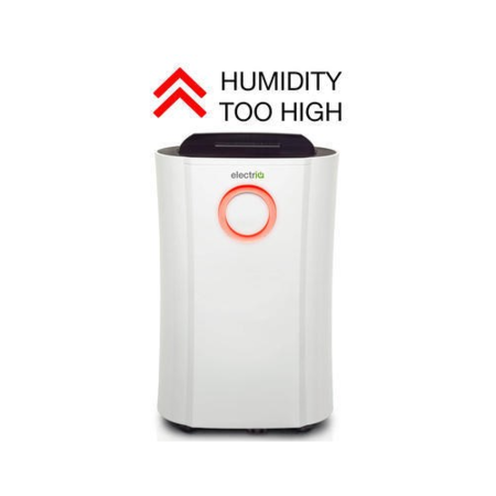GRADE A1 - electriQ 12 litre Low Energy Dehumidifier for up to 3 bed house with Digital Humidistat and UV Plasma Air Purifier