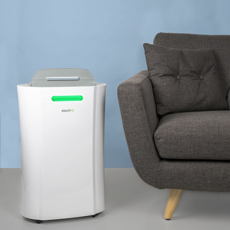 GRADE A1 - electriQ 12L Low Energy Smart App Wi-Fi Alexa Dehumidifier for up to 3 bed house with UV Air Purifier 